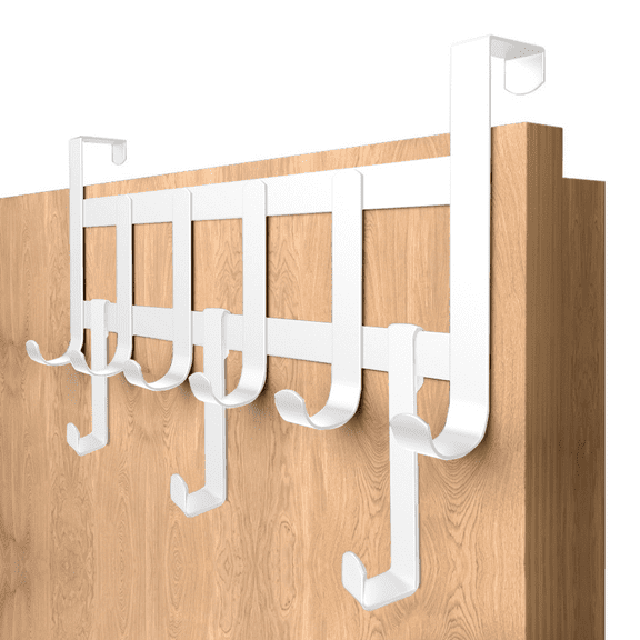 Door Coat Rack-white, Stainless Steel Door Hook Rail for Hanging, Universal, Space-Saving - Door Coat Hook Door, Solid Door Hooks for Hanging