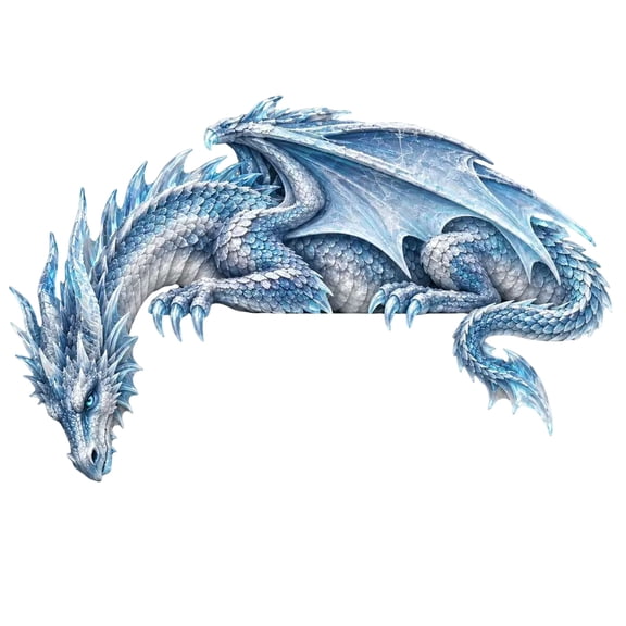 Door Corner Art Decor Left and Right Set, Durable Acrylic Frost Ice Dragon Frame Topper 2 Piece, Living Room Wall Entryway Home Accent