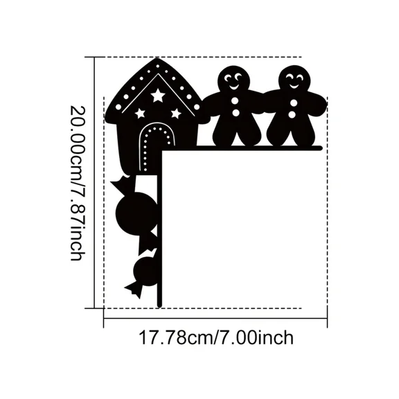 Door Corner Decoration, Christmas Silhouette Decorative Wall Stickers Door Frame Corner Decor Art Iron Art, Wall Decoration