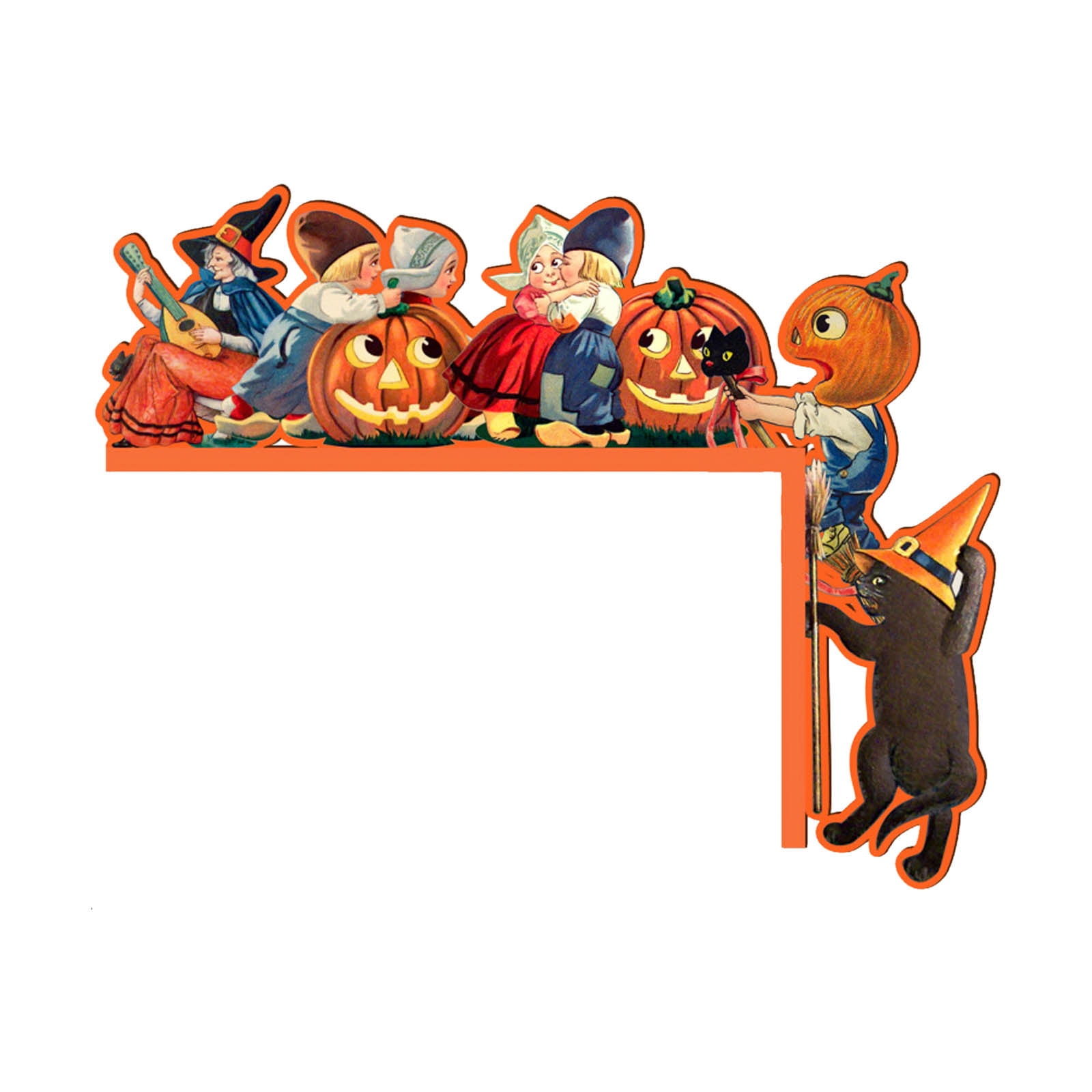 Door Corner Wooden Wall Stickers Little Witch Indoor And Outdoor Porch