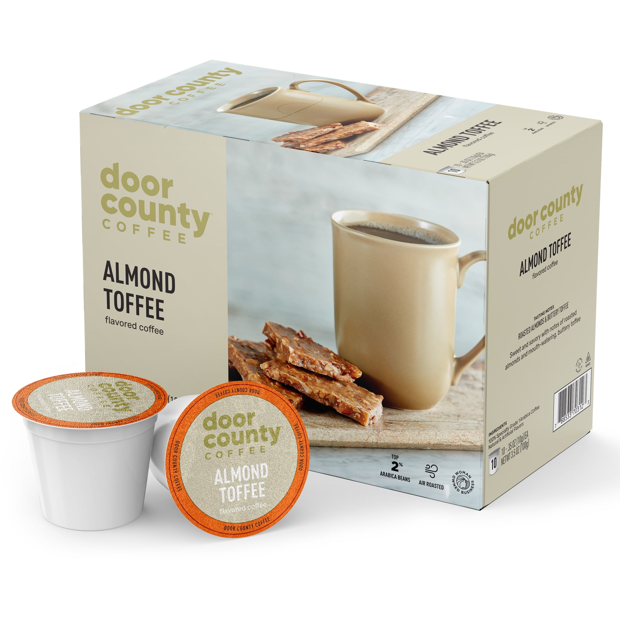 Door County Coffee Almond Toffee Specialty Single Serve/K Cup Coffee