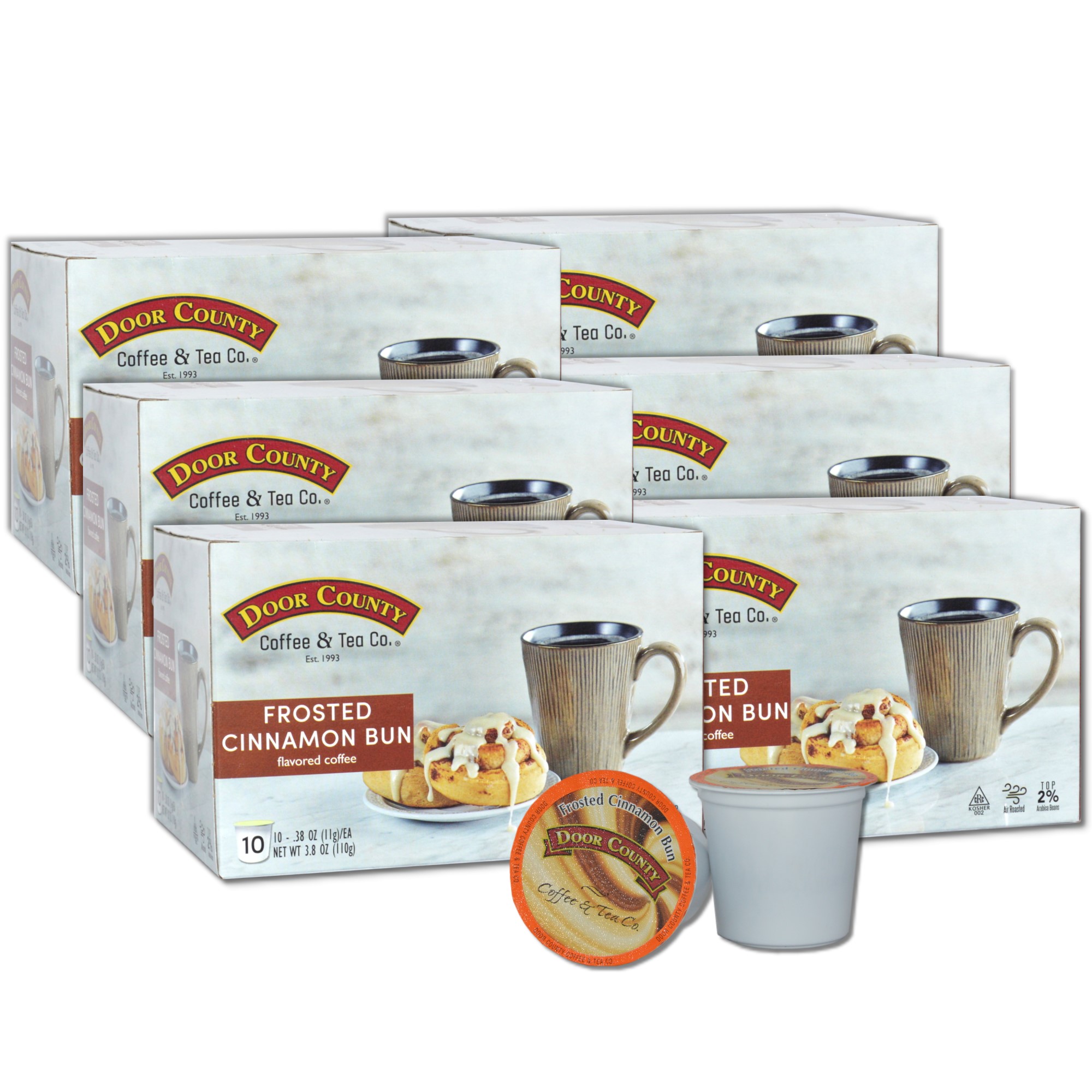 Door County Coffee Frosted Cinnamon Buns Flavored Specialty Single