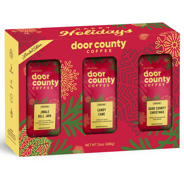 Door County Coffee Holiday Coffee Gift Set, Specialty Grade 1 Arabica