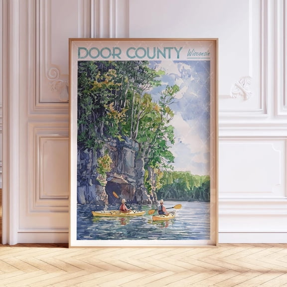 Door County Wisconsin USA Travel Pastel Colors Destination Portrait Decor Unframed Paper Print
