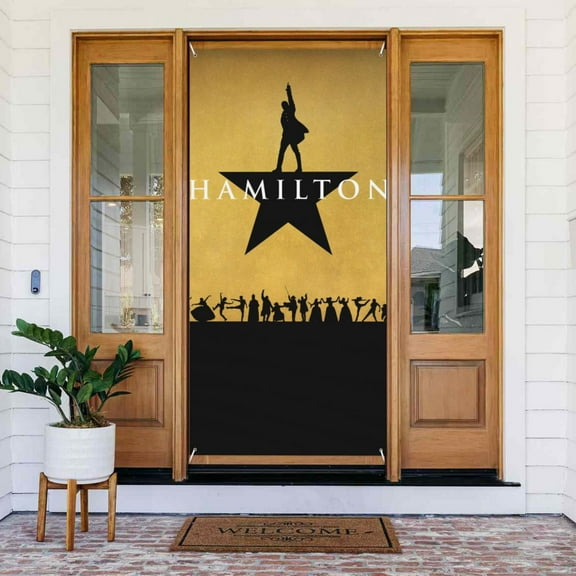 Door Cover Banner Decor Hamilton Musical Wall Hanging Background For Decoration Party Door Indoor Porch (35.4 X 72.8)