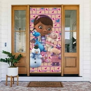Door Cover Decor Doc McStuffins Banner Composition Wall Door Decor Porch Sign for Porch Party Indoor Outdoor 72.8 x 35.4 Inch
