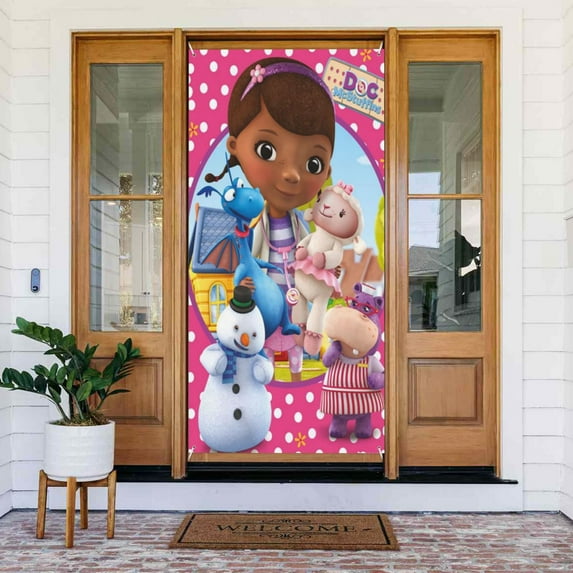 Door Cover Decorated Banner Doc Mcstuffins Indoor Outdoor Party Decoration Door Cover Decorated Banner
