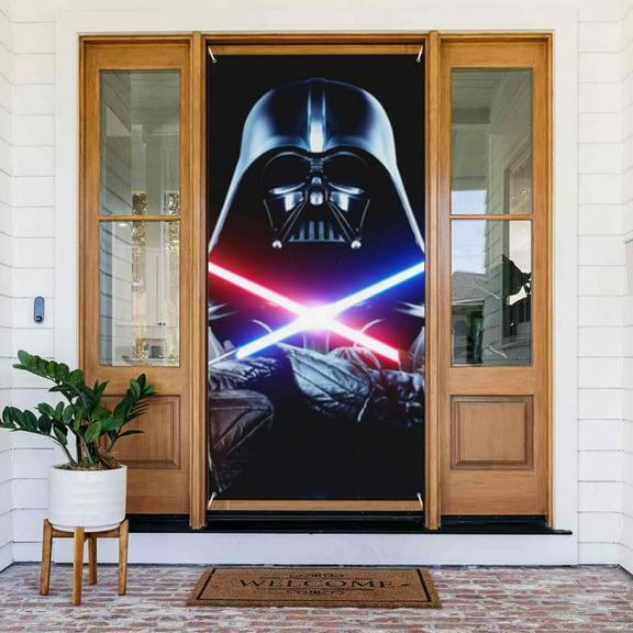 Door Cover Decoration Darth Vader Hanging Banner Backdrop Tapestry Outdoor Party Decor 72.8 x 35.4 Inch