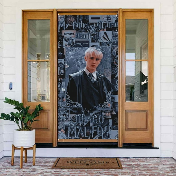 Door Cover Decoration Draco Malfoy Hanging Banner Backdrop Tapestry Outdoor Party Decor 72.8 x 35.4 Inch