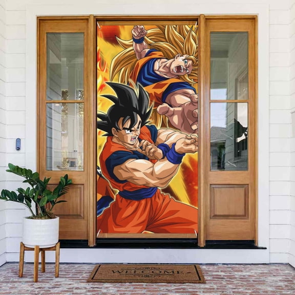 Door Cover Decoration,Dragon Ball Door Hanging Banner Background for Home Door Holiday Christmas Decoration(35.4"x72.8")