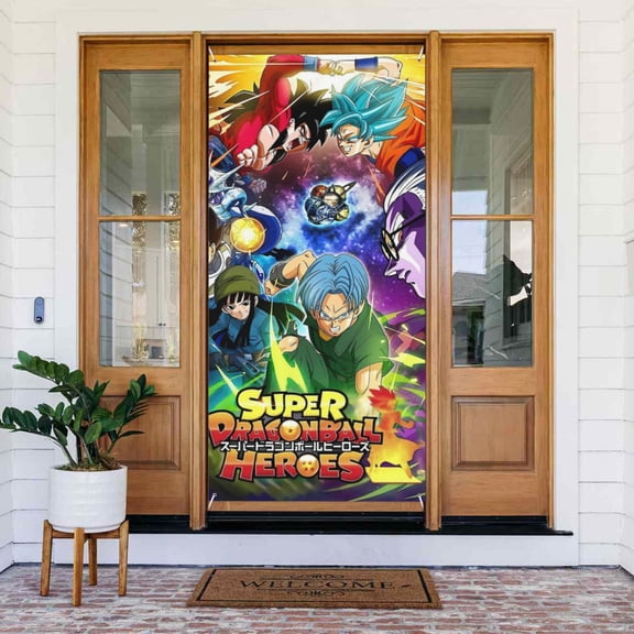 Door Cover Decoration,Dragon Ball Door Hanging Banner Background for Home Door Holiday Christmas Decoration(35.4"x72.8")
