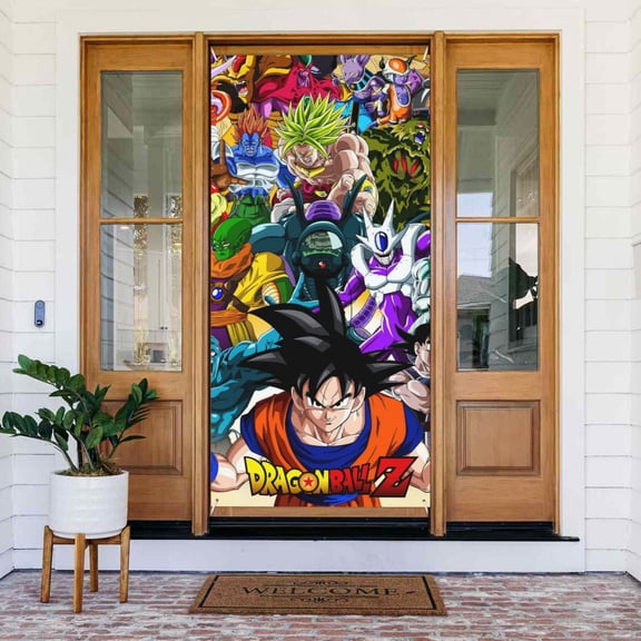 Door Cover Decoration,Dragon Ball Door Hanging Banner Background for Home Door Holiday Christmas Decoration(35.4"x72.8")