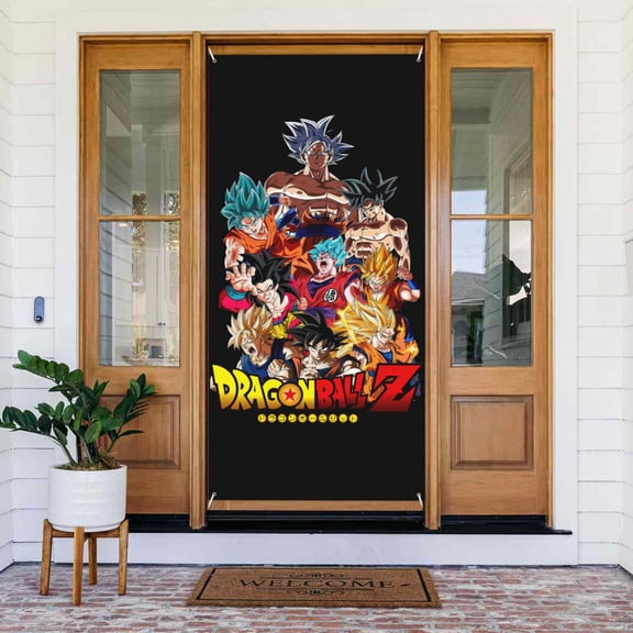 Door Cover Decoration,Dragon Ball Door Hanging Banner Background for Home Door Holiday Christmas Decoration(35.4"x72.8")