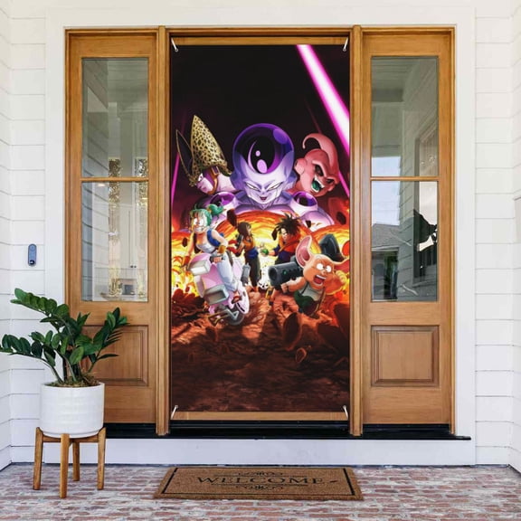 Door Cover Decoration,Dragon Ball Door Hanging Banner Background for Home Door Holiday Christmas Decoration(35.4"x72.8")