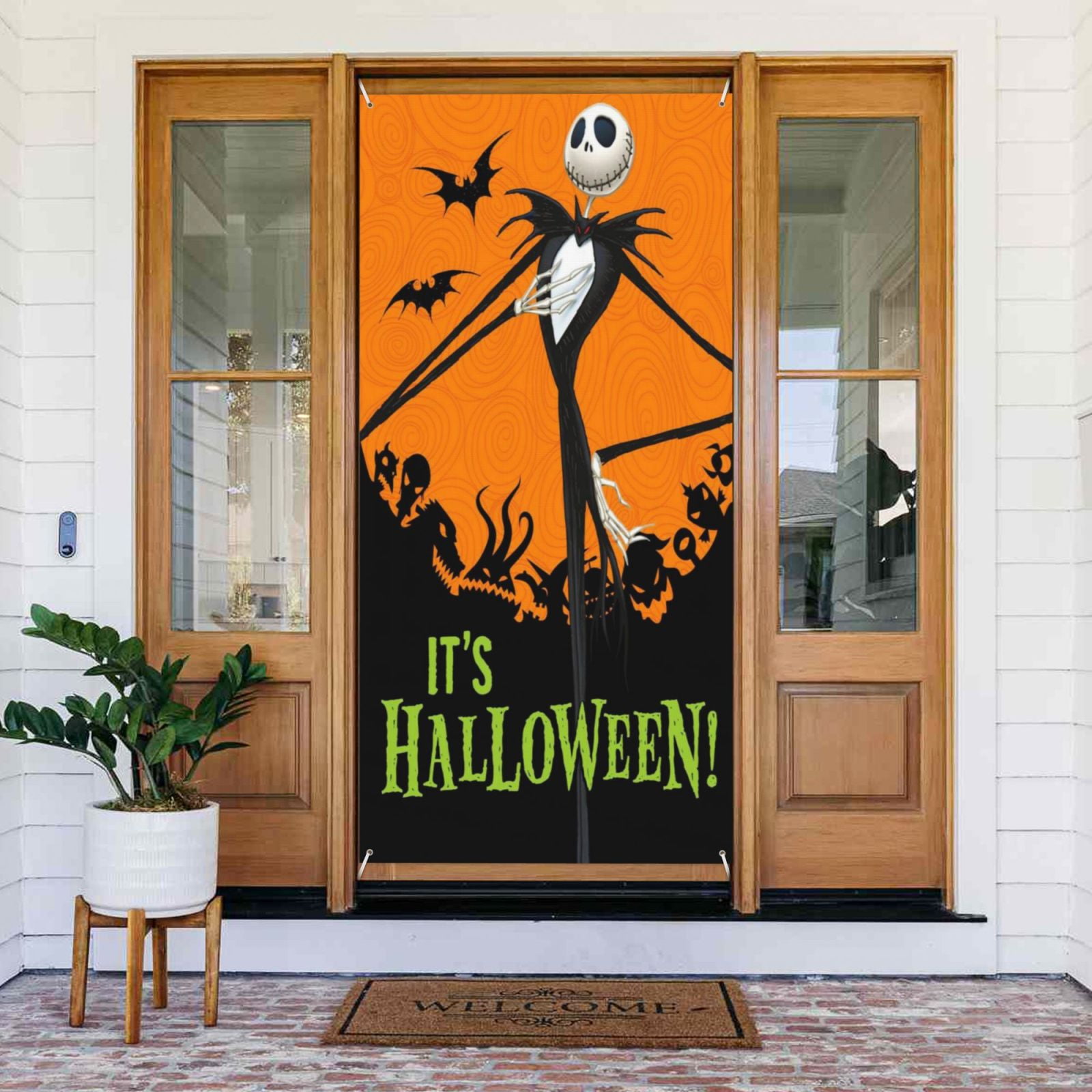 Door Cover Decorations The Nightmare Before Christmas Door Banner Porch Sign Banner For Indoor Outdoor Wall Home Party Supplies 72.8 x 35.4 Inch