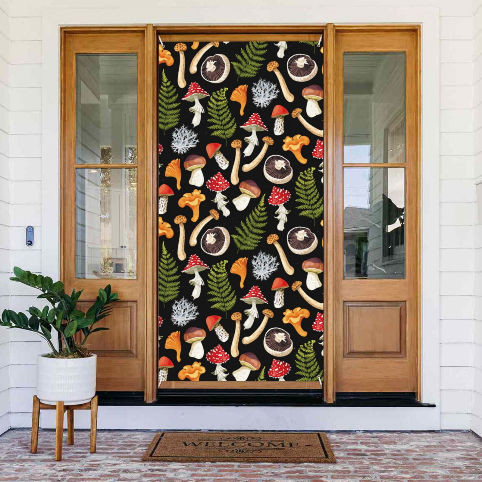 Door Covers Decorative - Mushrooms Door Banner Decorations for Indoor ...