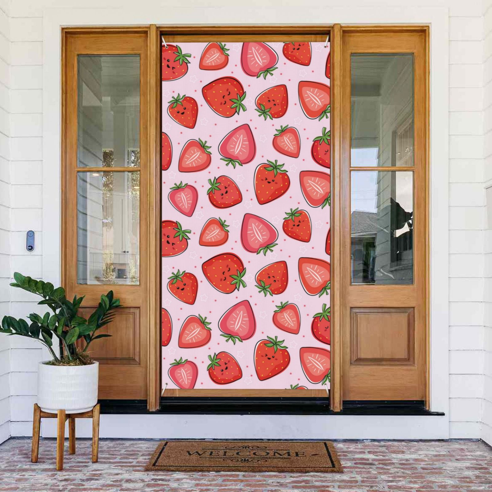 Door Covers Decorative - kawaii strawberry fruits Door Banner ...