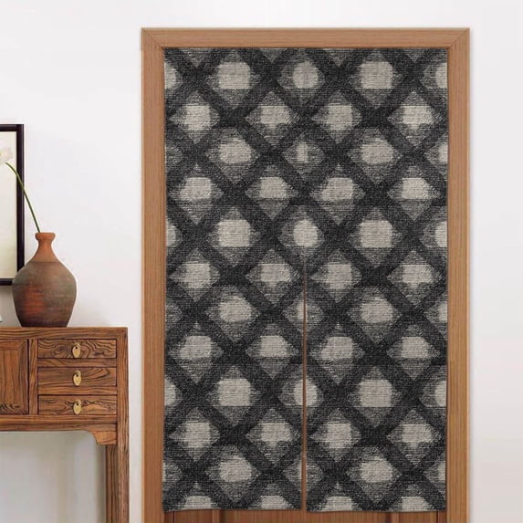 Door Curtain 34x56in Two Pieces Of Uniform Is Not Easy To Wrinkle The Room Shade And Dustproof For The Wall On The Door Or Window Argyle Plaid Dimgray_40978_4