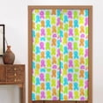 thumbnail image 1 of Door Curtain 34x56in Two Pieces Of Uniform Is Not Easy To Wrinkle The Room Shade And Dustproof For The Wall On The Door Or Window Cancer Awareness Ribbon Pattern - Neon Vibrance, 1 of 5