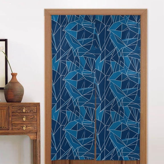 Door Curtain 34x56in Two Pieces Of Uniform Is Not Easy To Wrinkle The Room Shade And Dustproof For The Wall On The Door Or Window Darkgray Geometric Patterns_2