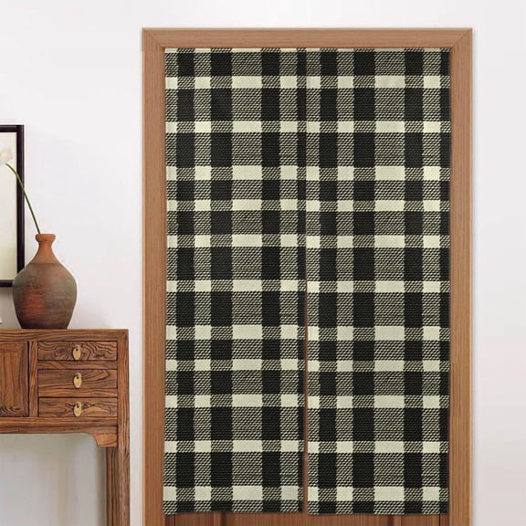 Door Curtain 34x56in Two Pieces Of Uniform Is Not Easy To Wrinkle The Room Shade And Dustproof For The Wall On The Door Or Window Olive Houndstooth Buffalo Plaid Tartan Check Scotland_3