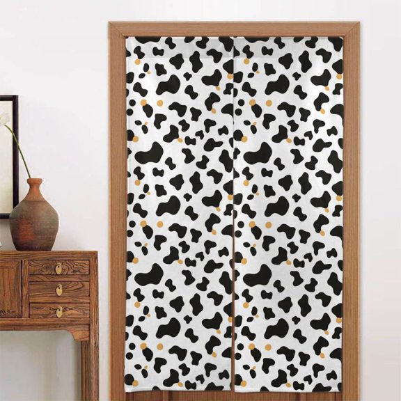 Door Curtain 34x56in Two Pieces Of Uniform Is Not Easy To Wrinkle The Room Shade And Dustproof For The Wall On The Door Or Window Simple Cow Print Pattern, Vector Art Style_2