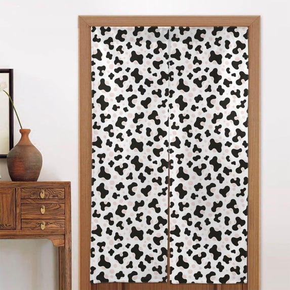 Door Curtain 34x56in Two Pieces Of Uniform Is Not Easy To Wrinkle The Room Shade And Dustproof For The Wall On The Door Or Window Simple Cow-Print Pattern1_1