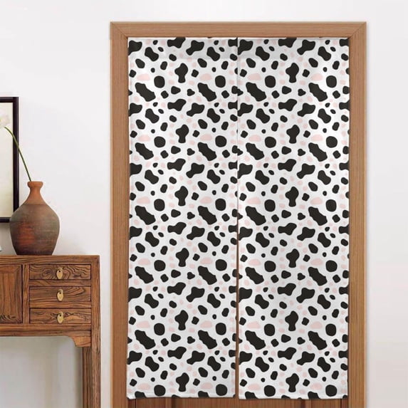 Door Curtain 34x56in Two Pieces Of Uniform Is Not Easy To Wrinkle The Room Shade And Dustproof For The Wall On The Door Or Window Simple Cow-Print Pattern1_3