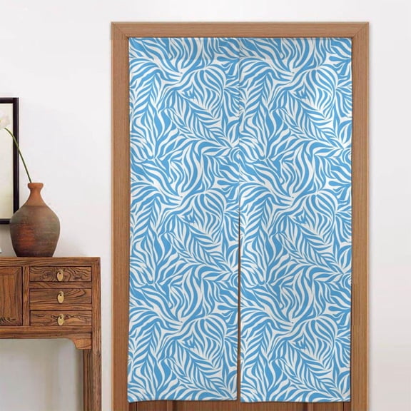Door Curtain 34x56in Two Pieces Of Uniform Is Not Easy To Wrinkle The Room Shade And Dustproof For The Wall On The Door Or Window Zebra Print Style Lightblue_2