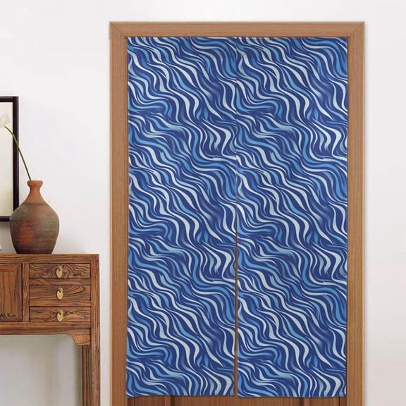 Door Curtain 34x56in Two Pieces Of Uniform Is Not Easy To Wrinkle The Room Shade And Dustproof For The Wall On The Door Or Window Zebra Print Style Lightblue_3