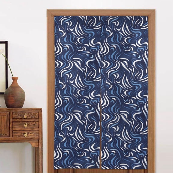 Door Curtain 34x56in Two Pieces Of Uniform Is Not Easy To Wrinkle The Room Shade And Dustproof For The Wall On The Door Or Window Zebra Print Style Lightblue_4