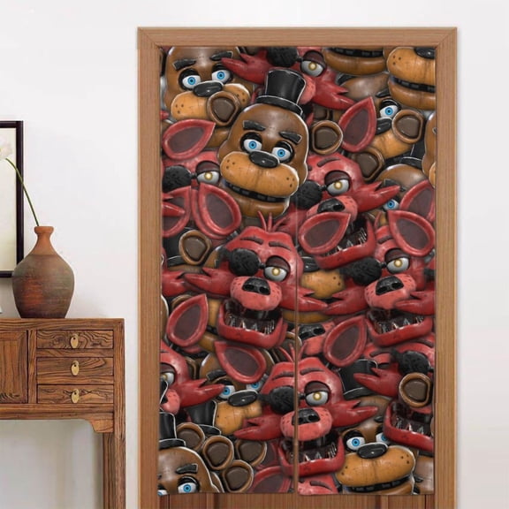 Door Curtain Five Nights At Freddy'S Decorations for Party Supplies Props Window Door Cover, Kitchen And Room Partition Shading Home Decoration 86x143cm