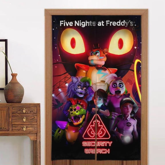Door Curtain Five Nights At Freddy'S Decorations for Party Supplies Props Window Door Cover, Kitchen And Room Partition Shading Home Decoration 86x143cm