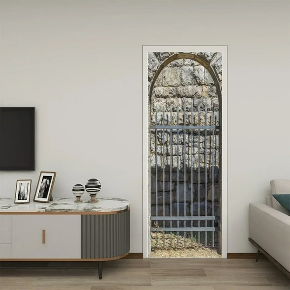 Door Decal Modern Sticker Cover Wallpaper Removable Waterproof Bedroom Porch Imitation Amoxicillin Glass Door Wood Stickers