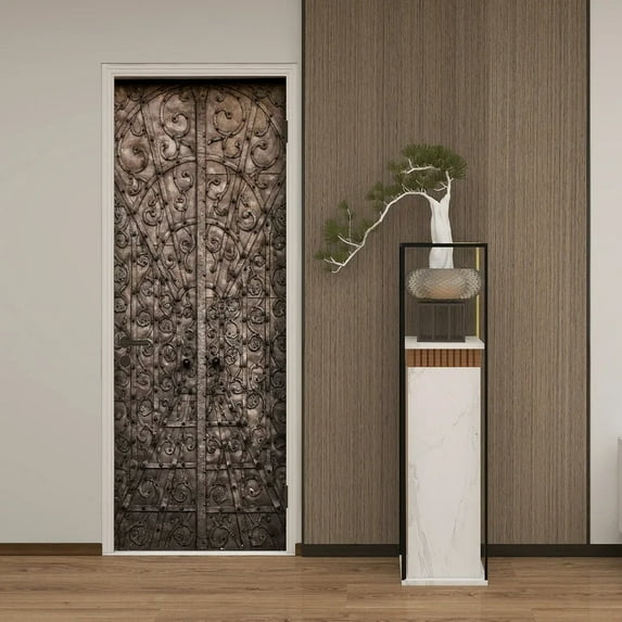 Door Decal Modern Sticker Cover Wallpaper Removable Waterproof Bedroom Porch Imitation Amoxicillin Glass Door Wood Stickers