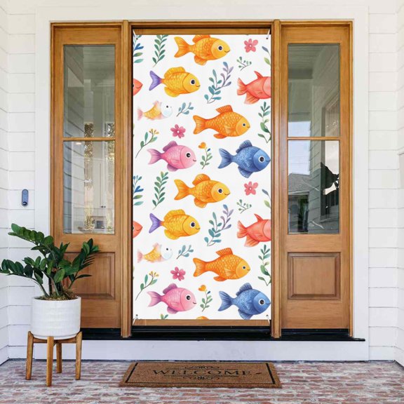 Door Decoration Banner 72.835.4in Strong And Durable Use Safe Folding Light Weight Easy To Hang With A 6 M Rope Cute Fish