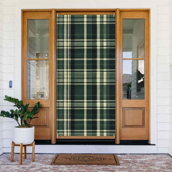 Door Decoration Banner 72.835.4in Strong And Durable Use Safe Folding Light Weight Easy To Hang With A 6 M Rope Springgreen Buffalo Plaid Check Tartan Scotland_99154_4
