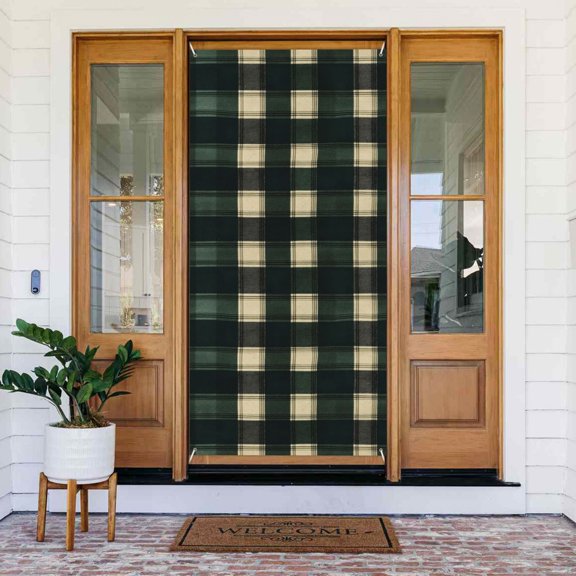 Door Decoration Banner 72.835.4in Strong And Durable Use Safe Folding Light Weight Easy To Hang With A 6 M Rope Springgreen Buffalo Plaid Check Tartan Scotland_99154_2