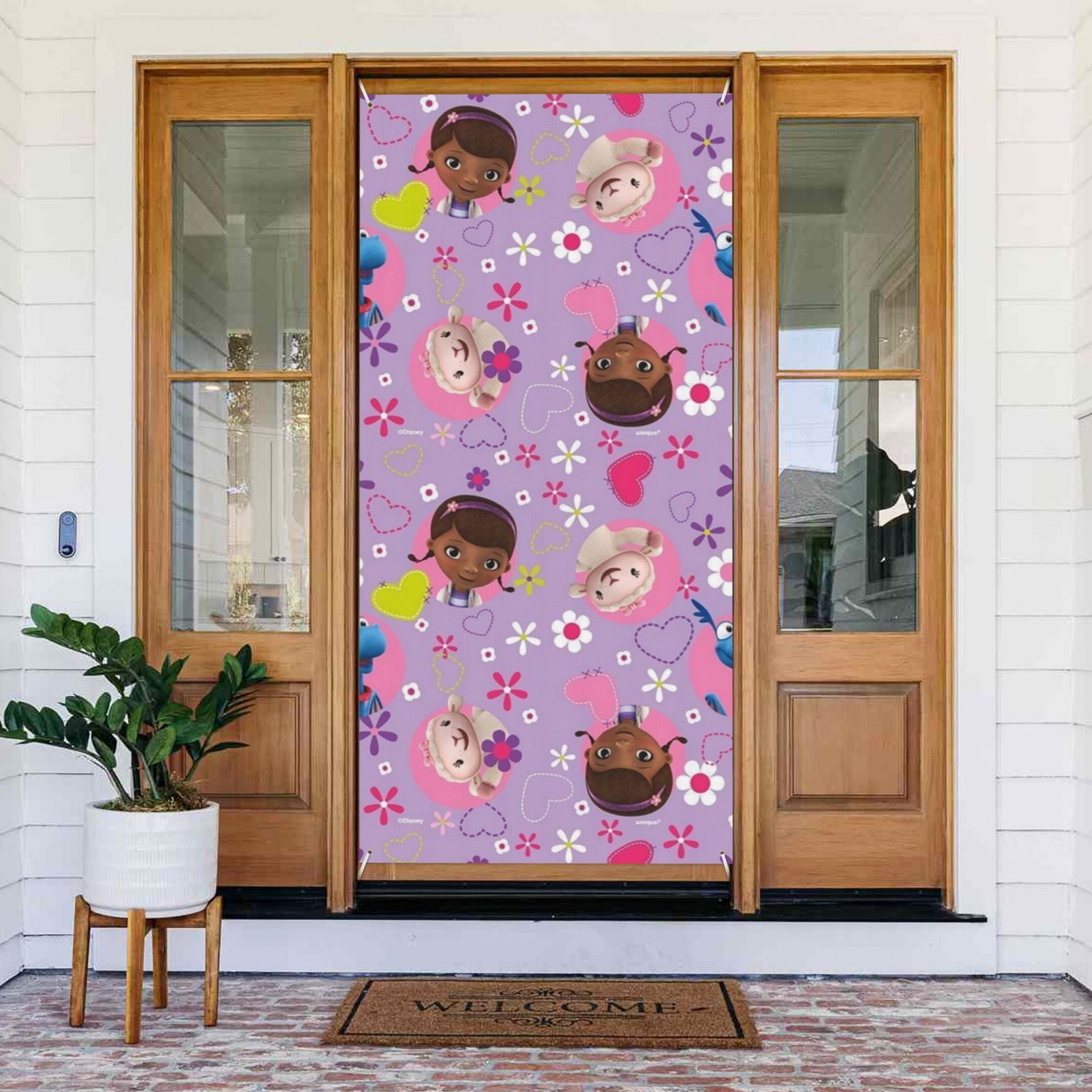 Door Decorations Banner Doc McStuffins Door Cover for Porch Party Indoor/Outdoor 72.8 x 35.4 Inch