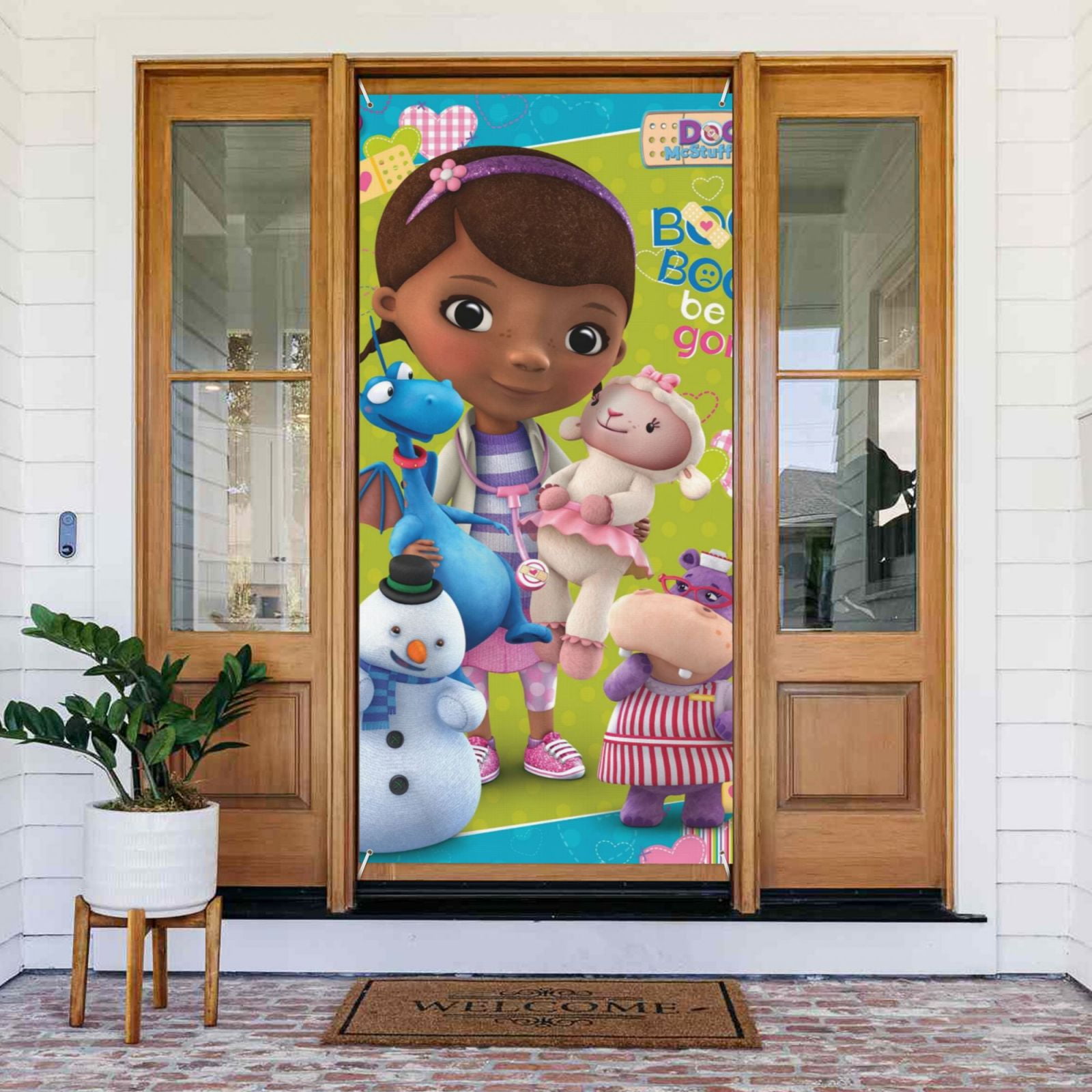 Door Decorations Banner Doc McStuffins Door Cover for Porch Party Indoor/Outdoor 72.8 x 35.4 Inch