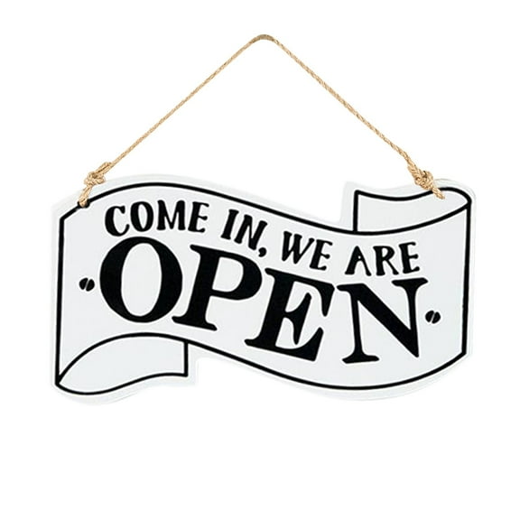 Door Decorations for Inside | Tyeign Wooden Open Closed Sign Wood Hanging Double Signs for Door Window Home Wall Decoration Door Decorations Hanging Outdoor Hanging Decor for Bedroom White