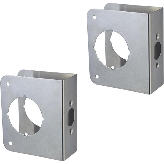 Door Defender 1-3/8" Thick with 2-3/8" Backset 2-1/8" Bore for Door Security in Stainless Steel Finish (2PCS)