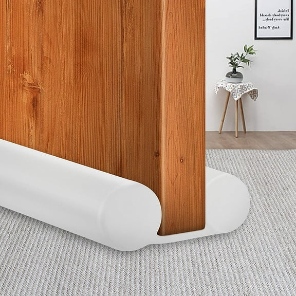 Under Door Draft Blocker 36" Door Sealers for Bottom of Door Seal Strip Block Air Double Door Draft Stopper White Door Sweep Noise Cancelling Weather Seal