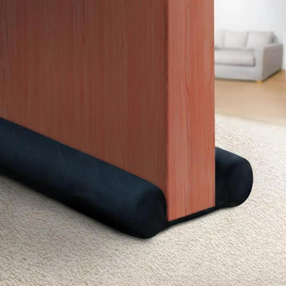 Door Draft Stopp Double Sided Weath Stripping Noise Breeze Draft Block Door Sweeps Washable Und Door Seal Strip Adjustable Velvet Draft Guard Color Available (36 inch. Blue)
