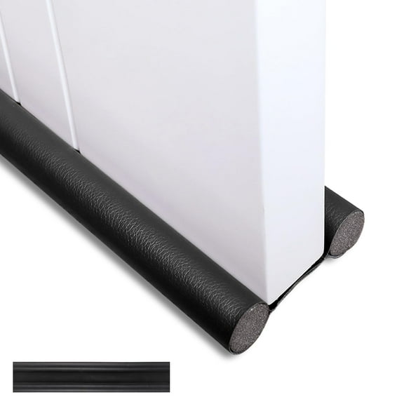 Under Door Draft Blocker for Double Doors 0-38 inch, Noise Reducing & Dust Resistant, Foam Weather Stripping, Black Door Stop