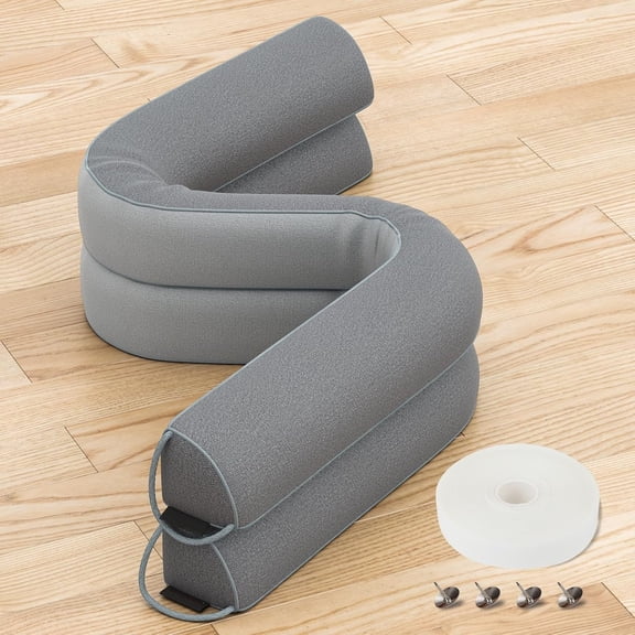 Door Draft Stopper 30 Inches, 2 Pack Weighted Triangular Door Snake for Winter Noise Blocker with Hook Loops,Gray