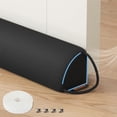thumbnail image 1 of Door Draft Stopper 30 Inches, Weighted Triangular Door Snake for Winter Noise Blocker with Hook Loops,Black, 1 of 3