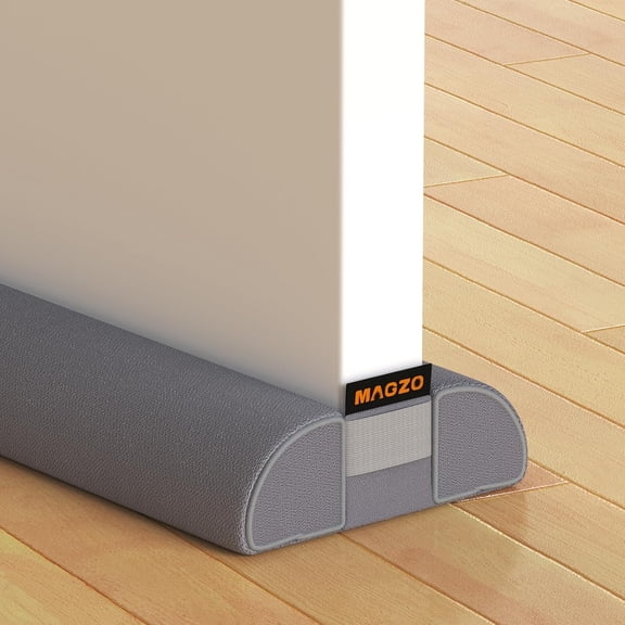 Door Draft Stopper, 32 Inch Adjustable Under Door Gap Filler, Fits 26'' - 32'' Bottom Widths, Seals Gaps up to 1.7", Soundproof Sweep Blocks Air, Noise, Light, Dust- Grey