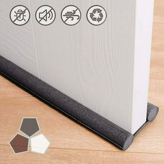 Under Door Draft Stopper 37 Inch Cuttable and Washable,Twin Door Draft Stopper,Energy Saving Door Weather Stripping Reduce Noise Window Breeze Blocker Adjustable Door Sweeps