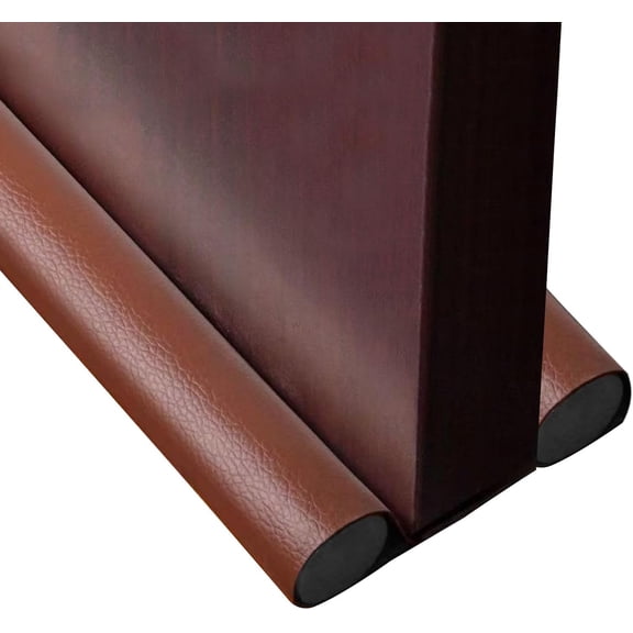 Under Door Draft Stopper Up to 38 Inch, Sweep for Bottom of Door, Adjustable Blocker & Soundproof Gap Filler Cold Air, Wind, Light, Dust, Interior Doors (Brown)